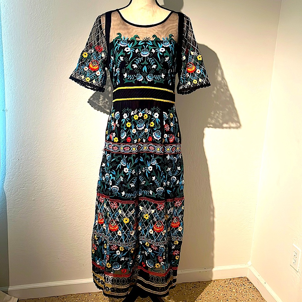 embroidery dress by Anthropology made in India